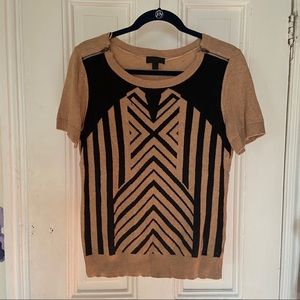 Worthington short sleeve, beige, geometric top